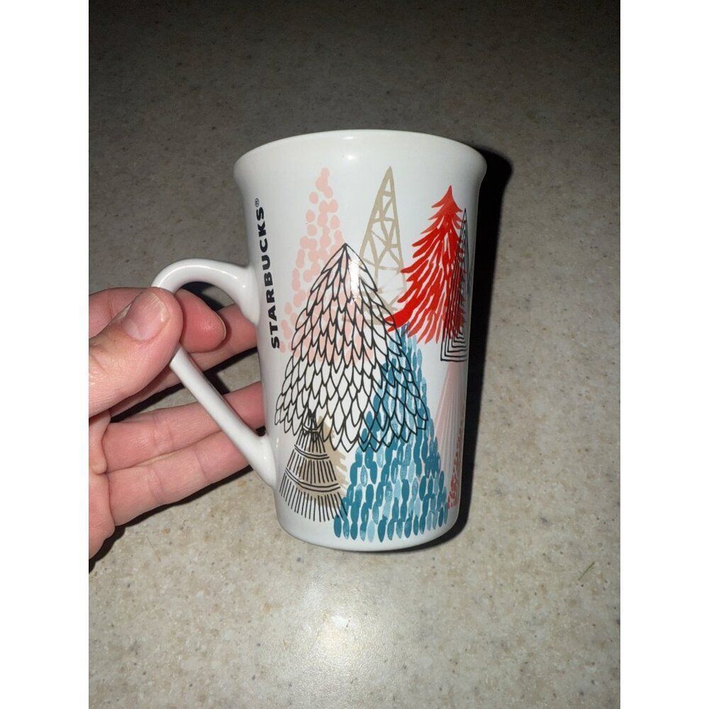RARE 2017 Starbucks Christmas Holiday Tree Ceramic Coffee Cup Tea Mug | 11 oz